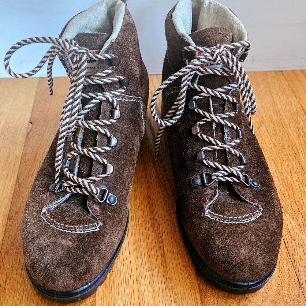Raichle Switzerland Womens Hiking Boots Brown Suede Lace Up 6.5
